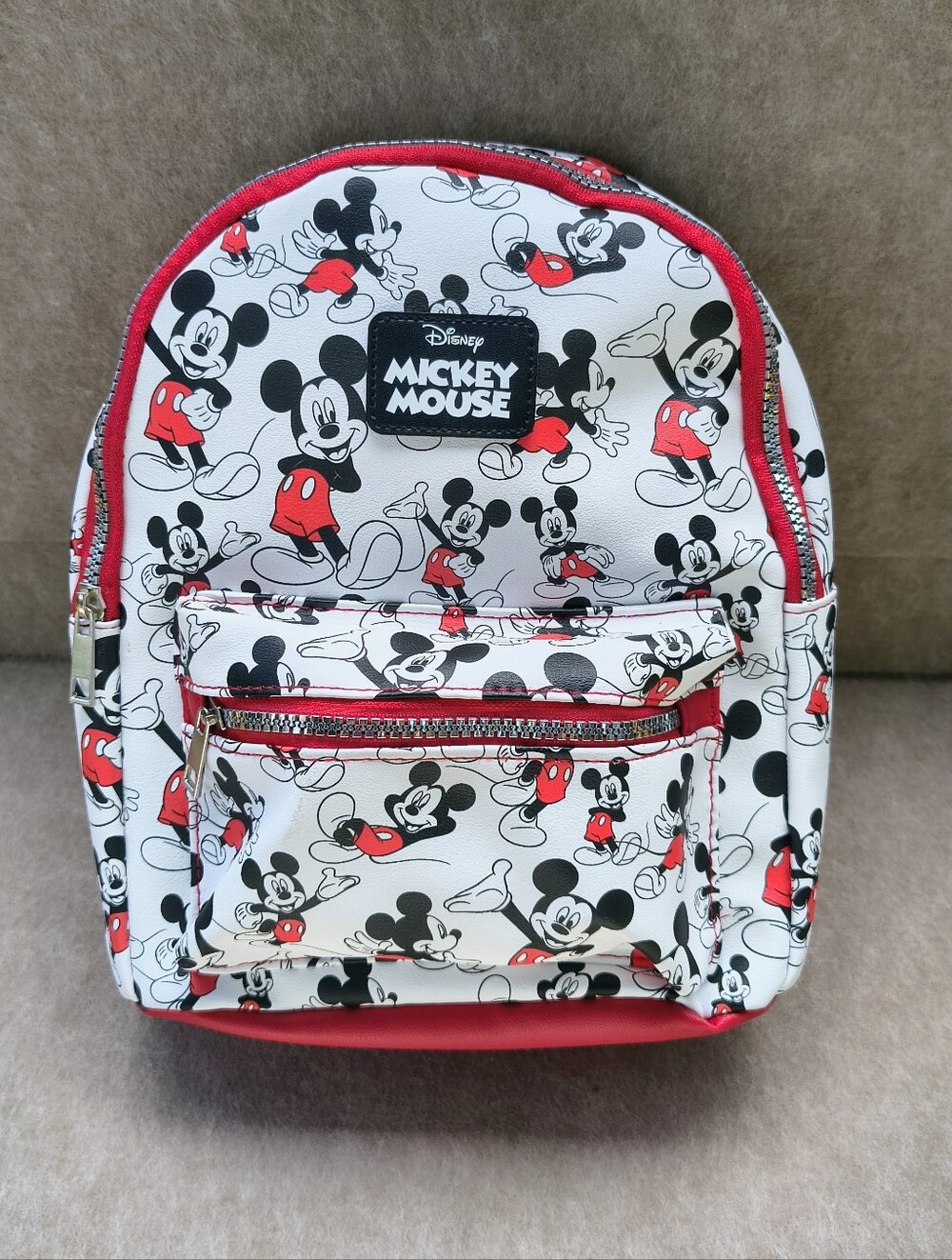 Disney Mickey Mouse White, Black & Red Mini Adult Backpack
